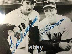 12X15 autographed Joe Dimaggio and Ted Williams plaque autographed 2/6/88