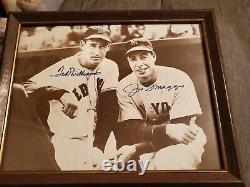 12× 15 Autographed Joe Dimaggio And Ted Williams Photo In Wood Frame