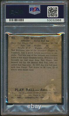 1939 Play Ball TED WILLIAMS Rookie Boston Red Sox Autographed PSA DNA Authentic
