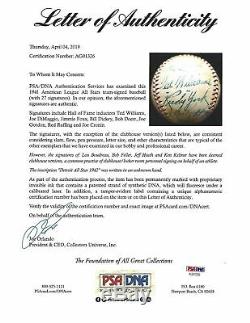 1941 All Star Game Team Signed Baseball Jimmie Foxx Ted Williams Dimaggio PSA
