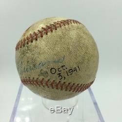 1941 Jimmie Foxx & Ted Williams Dual Signed Autographed Baseball JSA LOA