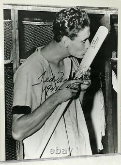 1941 Ted Williams Large Signed Photo Kissing Bat withRare 406-1941 inscription