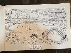 1947 Hall of Fame Cartoons Major League Ball Parks AUTOGRAPHED BY TED WILLIAMS