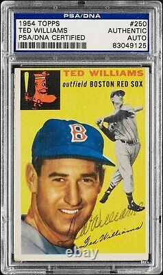 1954 Topps Ted Williams #250 Signed Autographed Baseball Card PSA DNA Pop 4