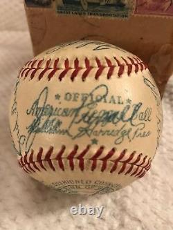 1955 Boston Red Sox Signed OAL Harridge Team Baseball with Ted Williams Beauty