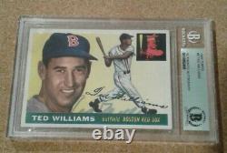 1955 Topps #2 TED WILLIAMS signed Beckett Auto authentic Boston Red Sox HOF
