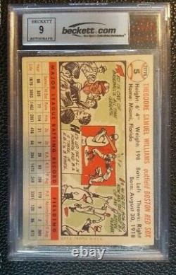 1956 Topps #5 Ted Williams signed/AUTO Beckett = PSA/DNA