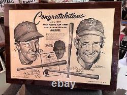 1958 Sporting News Hillerich Award Signed Mnt Poster Ted Williams & Stan Musial