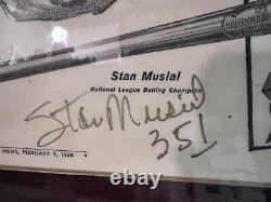 1958 Sporting News Hillerich Award Signed Mnt Poster Ted Williams & Stan Musial