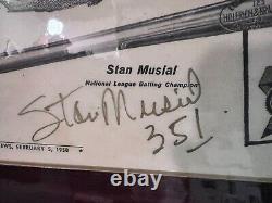 1958 Sporting News Hillerich Award Signed Mnt Poster Ted Williams & Stan Musial