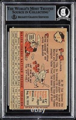 1958 Topps Ted Williams #1 Signed Autographed Baseball Card BGS Beckett