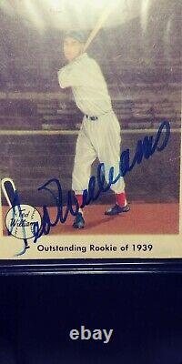 1959 #14 Fleer Autographed Ted Williams 1939 outstanding rookie trading card