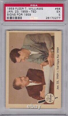 1959 Fleer Ted Williams #68 Jan 1959 TED SIGNS FOR 1959 PSA 5 EX Bos RED SOX