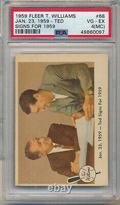 1959 Fleer Ted Williams #68 Ted Williams Signs For 1959 Psa 4(mc) Vg-ex (svsc)