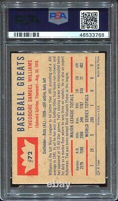 1960 Fleer # 72 Ted Williams SIGNED Auto PSA Authentic Boston Red Sox