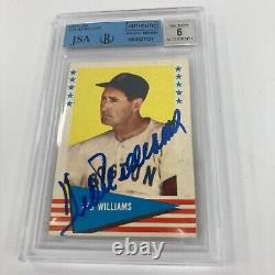 1961 Fleer Ted Williams Signed Autographed Baseball Card #152 BGS JSA Certified
