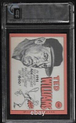 1969 Topps #506 Ted Williams Autographed, Signed GAI Authenticated Beautiful
