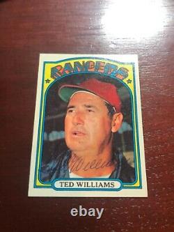 1972 Topps Hand Signed Ted Williams #510 Autographed Baseball Card Rangers