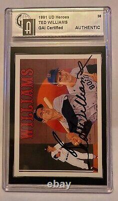 1991 UD Heroes TED WILLIAMS GAI CERTIFIED AUTHENTIC AUTOGRAPH