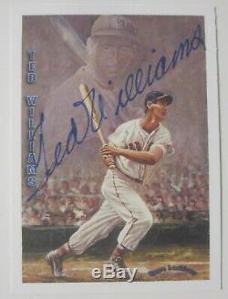 1993 LOCKLEAR TED WILLIAMS SIGNED BASEBALL CARD LC9 Serial #00233 BOSTON RED SOX
