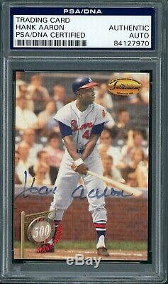 1994 Ted Williams 500 HR Club Hank Aaron Auto #'d /755 Signed PSA/DNA