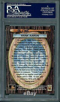 1994 Ted Williams 500 HR Club Hank Aaron Auto #'d /755 Signed PSA/DNA
