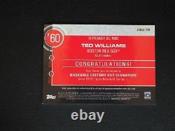 2015 Topps Ted Williams AUTO Autograph Real History Cut Signature #1/1 NMMT D2B