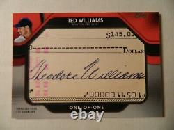 2021 Topps Update ONE OF ONE Cut Signature Card of Ted Williams Red Sox