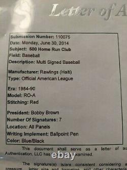 500 HR Club Signed Baseball 7 Autos Ted Williams Banks Mays and more JSA