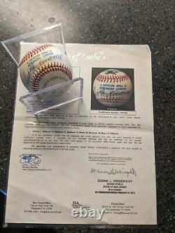 500 HR Club Signed Baseball 7 Autos Ted Williams Banks Mays and more JSA