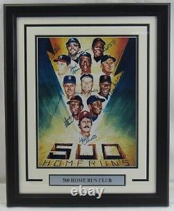 500 HR Club Signed Framed 11x14 Photo Mickey Mantle Ted Williams Willie Mays Han