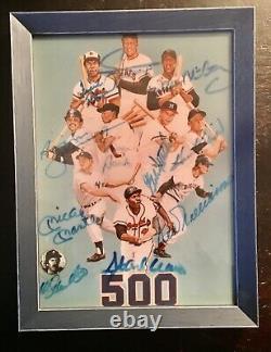 500 HR Signed Framed Photo 11 Autos Mickey Mantle Ted Williams Hank Aaron JSA