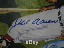 500 Home Run Club Autographed Matted & Framed Ron Lewis 20x36 poster JSA CoA