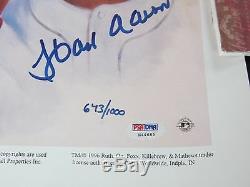 500 Home Run Poster Autograph / Signed Ted Williams, Hank Aaron, Banks PSA / DNA