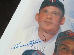 500 Home Run Poster Autograph / Signed Ted Williams, Hank Aaron, Banks PSA / DNA