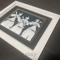 8x10 autographed Joe DiMaggio, Mickey Mantle, Ted Williams. With COA