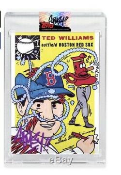 AUTOGRAPHED PURPLE Topps PROJECT 2020 Card 58-1954 Ted Williams by Ermsy / PR20