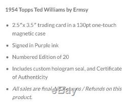 AUTOGRAPHED PURPLE Topps PROJECT 2020 Card 58-1954 Ted Williams by Ermsy / PR20