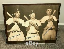 Authentic Large Joe Dimaggio-mickey Mantle-ted Williams Autographed Photo