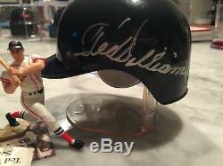 Authentic Ted Williams signed Boston Red Sox mini Batting Helmet COA ticket