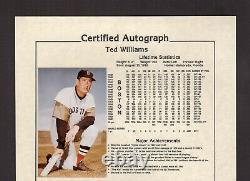 Autograph TED WILLIAMS, Red Sox Hall of Fame Signed 8x10 display Notarized