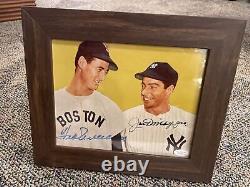 Autographed Joe DiMaggio and Ted Williams 8x10 photo framed JSA Letter signed