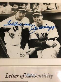 Autographed Joe DiMaggio and Ted Williams 8x10 photo framed JSA certified signed