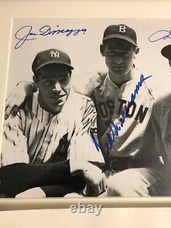 Autographed Ted Williams Dom and Joe DiMaggio 8x10 photo framed JSA signed