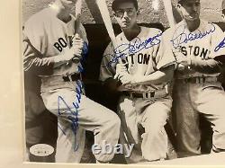 Autographed Ted Williams Pesky DiMaggio Doerr Signed 8x10 Photo Framed JSA LOA