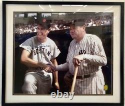 Awesome Ted Williams Babe Ruth Autographed Photo Signed JSA COA Framed 29x25