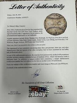 Babe Ruth Lou Gehrig Ted Williams Hank Aaron Signed Baseball Beckett PSA/DNA LOA