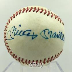 Beautiful Mickey Mantle Joe DiMaggio Ted Williams Signed AL Baseball PSA DNA