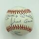 Beautiful Mickey Mantle Ted Williams 500 Home Run Club Signed Baseball Jsa Coa