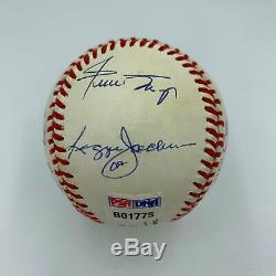 Beautiful Mickey Mantle Ted Williams 500 Home Run Club Signed Baseball PSA DNA